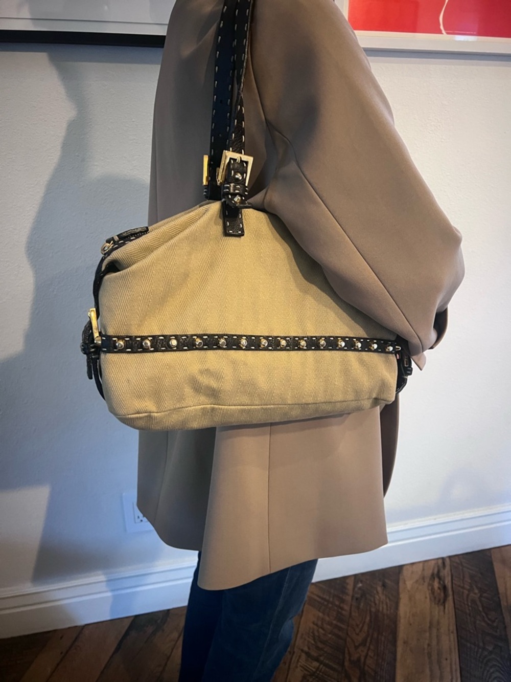 Fendi Selleria Canvas and Leather Bag Authentic - Picture 3 of 9